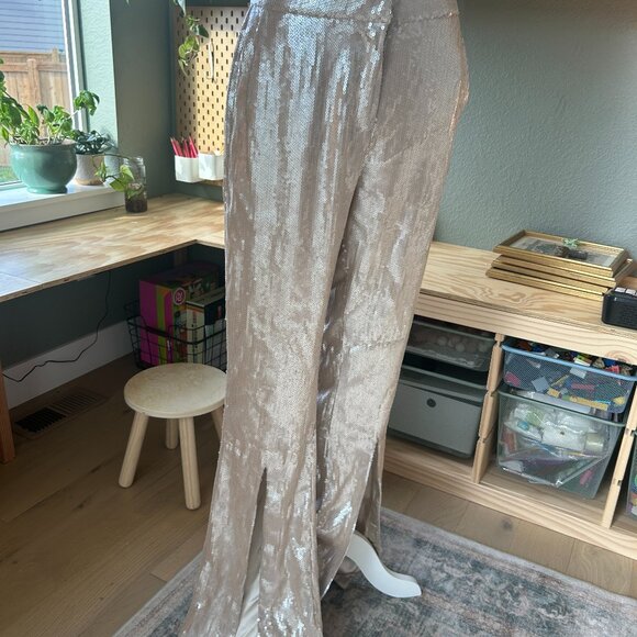 Retrofete Shimmering Cream Flare Pants - Picture 3 of 7